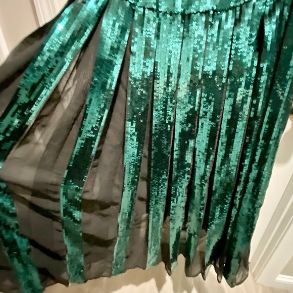 9) Karen Millen Christmas Event Whimsigoth Bling Pleated Sequin Maxi Dress 4/6 - Picture 8 of 12